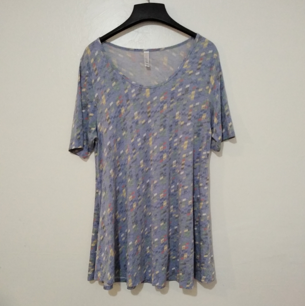 LulaRoe Size Large Blue Square Top